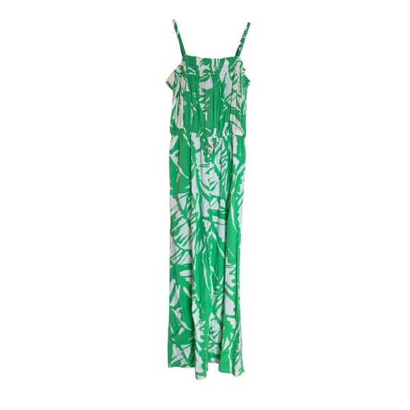 Girl's - Lilly Pulitzer For Target Green Palm Print Jumpsuit, Size Large (10/12) - Picture 2 of 9